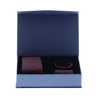 Kırmızı 3'lü Kravat & Mendil & Bileklik Seti