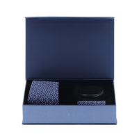 Açık Lacivert 3'lü Kravat & Mendil & Bileklik Seti