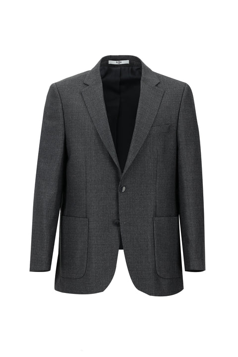 Orta Antrasit 4 Drop Relaxed Fit Rahat Kesim Desenli Ceket