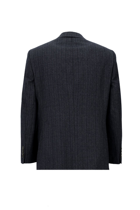 Koyu Lacivert 4 Drop Relaxed Fit Rahat Kesim Desenli Ceket