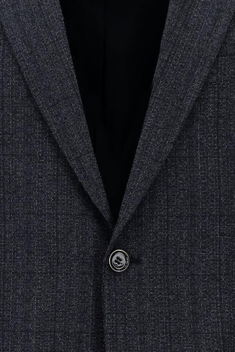 Koyu Lacivert 4 Drop Relaxed Fit Rahat Kesim Desenli Ceket