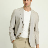 Medium Beige 7 Drop Slim Fit Patterned Sport Jacket