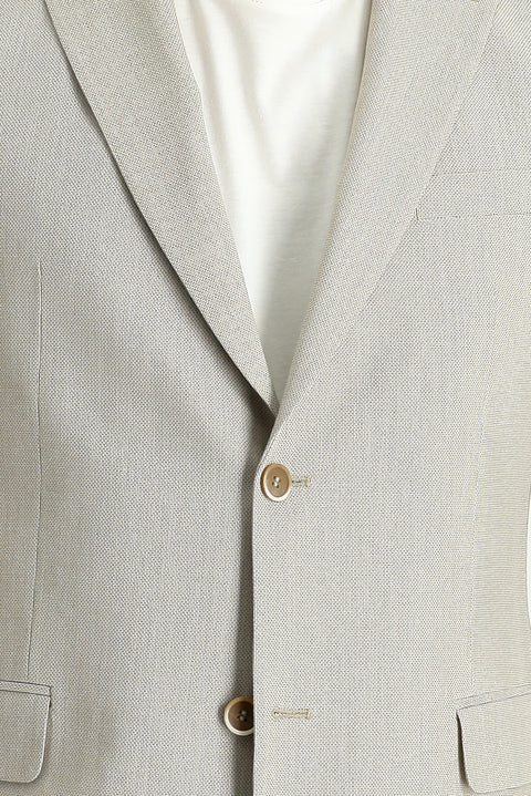 Medium Beige 6 Drop Regular Fit Patterned Sport Jacket