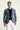 Orta Lacivert Slim Fit Dar Kesim Desenli Spor Ceket