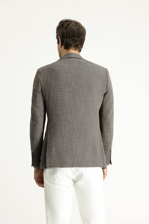 Açık Kahve  4 Drop Relaxed Fit Rahat Kesim Desenli Spor Ceket