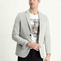 İndigo Slim Fit Dar Kesim Desenli Pamuklu Keten Spor Ceket