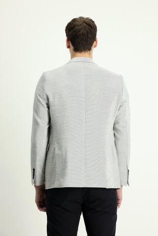  İndigo Slim Fit Dar Kesim Desenli Pamuklu Keten Spor Ceket