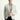 Krem Slim Fit Dar Kesim Desenli Pamuklu Keten Spor Ceket