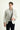 Krem Slim Fit Dar Kesim Desenli Pamuklu Keten Spor Ceket