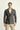  Koyu Kahve Slim Fit Dar Kesim Kruvaze Çizgili Keten Karışımlı Ceket