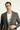  Koyu Kahve Slim Fit Dar Kesim Kruvaze Çizgili Keten Karışımlı Ceket