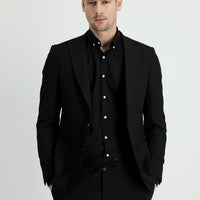 Black 6 Drop Regular Fit Standard Cut Classic Jacket