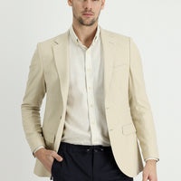 Light Beige 6 Drop Regular Fit Classic Jacket