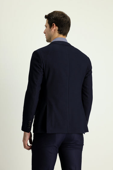 Koyu Lacivert Slim Fit Dar Kesim Spor Ceket