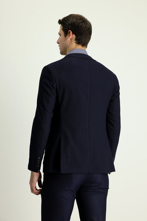 Koyu Lacivert 7 Drop Slim Fit Dar Kesim Spor Ceket