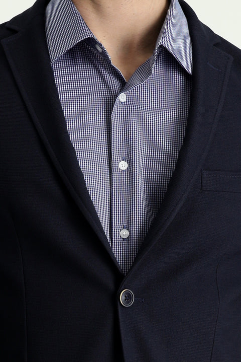 Koyu Lacivert 7 Drop Slim Fit Dar Kesim Spor Ceket