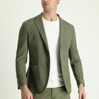 Yağ Yeşili-Olive Super Slim Fit Ekstra Dar Kesim Spor Ceket