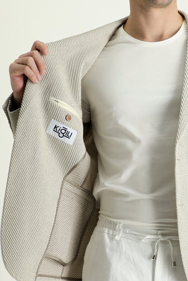Açık Bej Slim Fit Dar Kesim Klasik Ceket