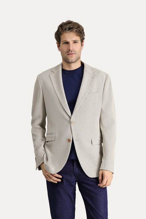 Açık Bej 7 Drop Slim Fit Dar Kesim Klasik Ceket