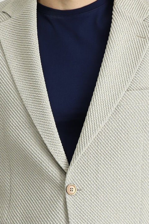 Açık Bej 7 Drop Slim Fit Dar Kesim Klasik Ceket