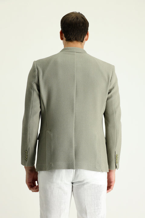 Yağ Yeşili-Olive 6 Drop Regular Fit Standart Kesim Klasik Ceket