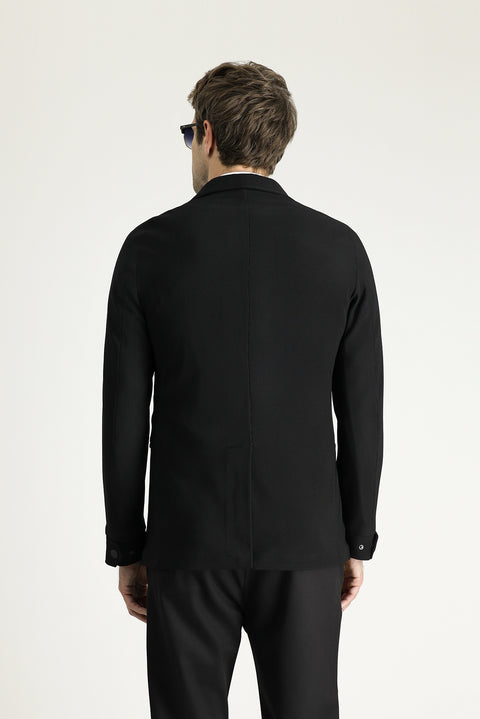 Siyah 6 Drop Regular Fit Standart Kesim Spor Örme Ceket