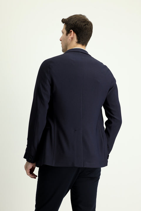Koyu Lacivert 6 Drop Regular Fit Standart Kesim Spor Örme Ceket