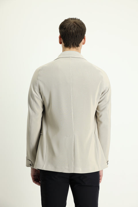 Açık Vizon 4 Drop Relaxed Fit Rahat Kesim Spor Örme Ceket