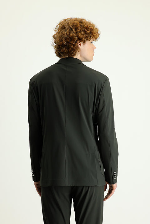 Asker Haki Techno-Line 7 Drop Slim Fit Dar Kesim Örme Spor Ceket