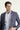  Açık Lacivert Slim Fit Dar Kesim Klasik Desenli Keten Ceket