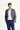  Açık Lacivert Slim Fit Dar Kesim Desenli Spor Keten Karışımlı Ceket