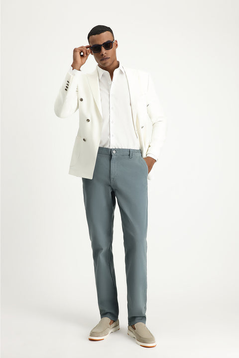 Krem 7 Drop Super Slim Fit Eksra Dar Kesim Kruvaze Keten Karışımlı Ceket