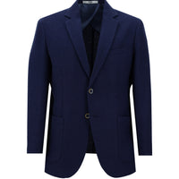 Açık Lacivert 8 Drop Muscle Fit Uzun Atletik Kesim Spor Keten Karışımlı Yünlü Ceket