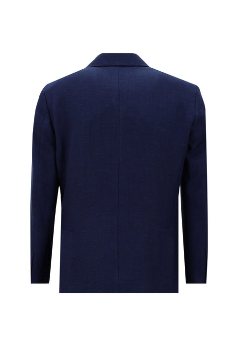 Açık Lacivert 7 Drop Slim Fit Dar Kesim Spor Keten Yünlü Ceket