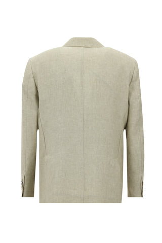  Açık Bej Slim Fit Dar Kesim Spor Keten Yünlü Ceket