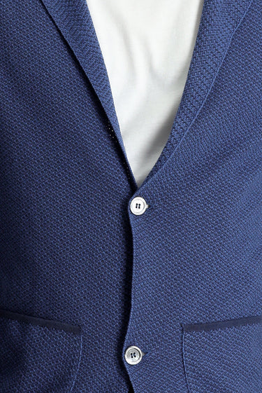 Siyah Lacivert Slim Fit Dar Kesim Desenli Pamuklu Triko Hırka