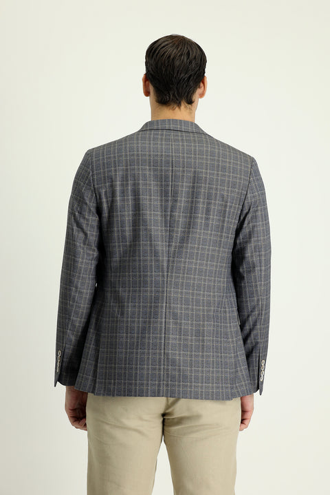 Medium Brown 6 Drop Regular Fit Standard Cut Plaid Sport Jacket