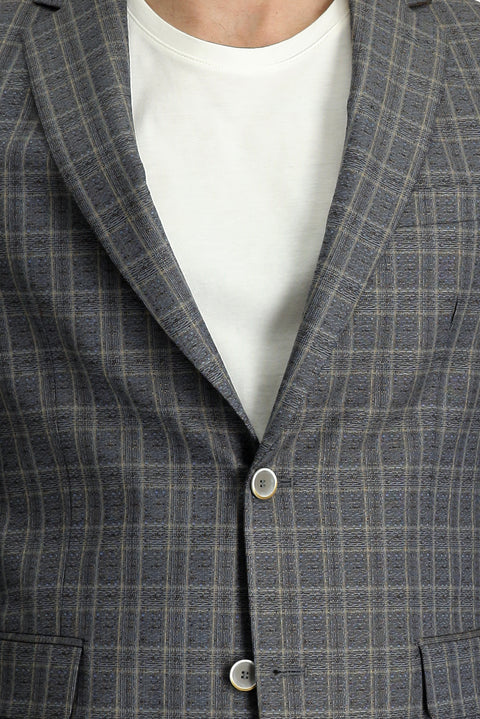 Medium Brown 6 Drop Regular Fit Standard Cut Plaid Sport Jacket