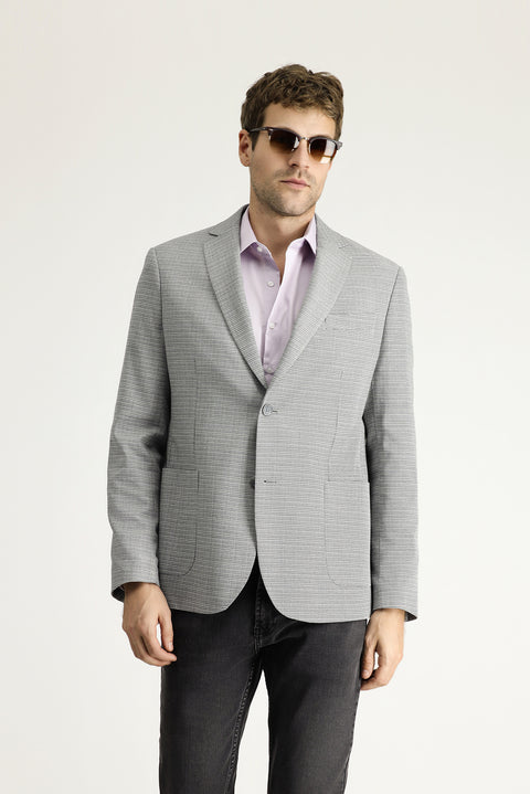 Açık Gri 7 Drop Slim Fit Dar Kesim Ceket