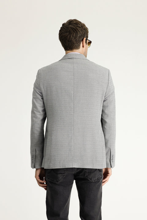 Açık Gri 7 Drop Slim Fit Dar Kesim Ceket