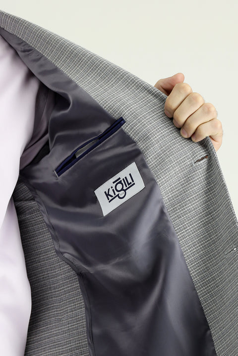 Açık Gri 7 Drop Slim Fit Dar Kesim Ceket