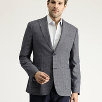 Açık Lacivert Klasik Desenli Ceket