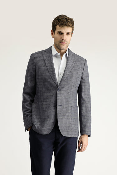  Açık Lacivert Klasik Desenli Ceket