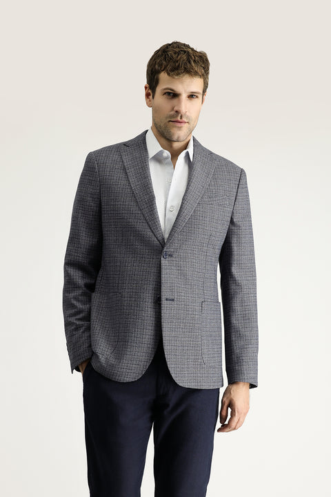 Light Navy Blue 7 Drop Slim Fit Jacket