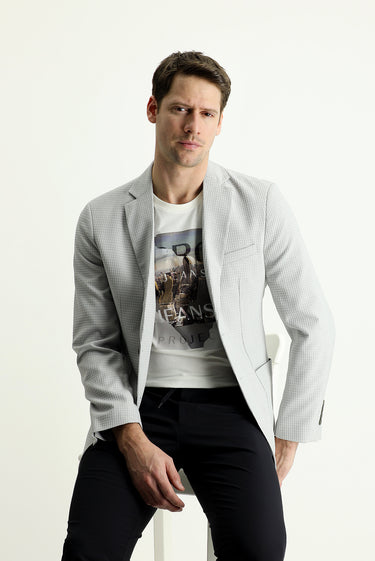 Taş Slim Fit Dar Kesim Klasik Kareli Ceket