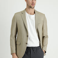 Orta Bej 6 Drop Regular Fit Standart Kesim Klasik Ceket