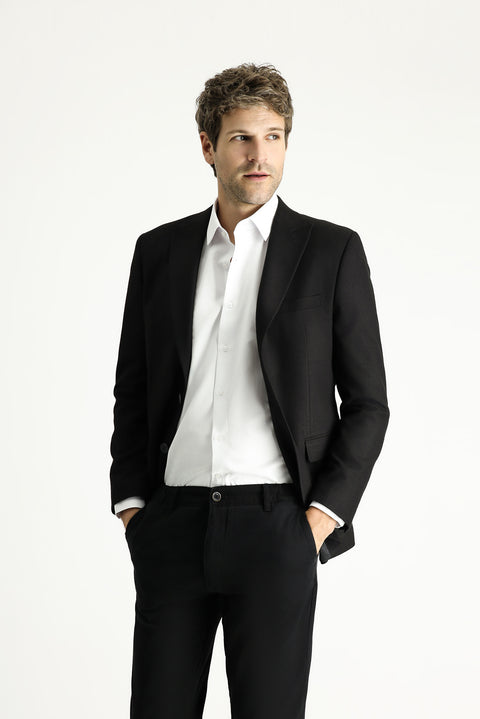 Black 7 Drop Slim Fit Classic Patterned Jacket