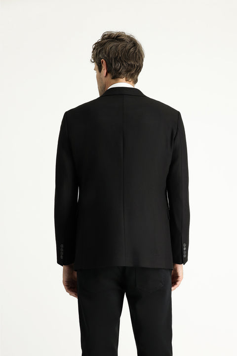 Black 7 Drop Slim Fit Classic Patterned Jacket
