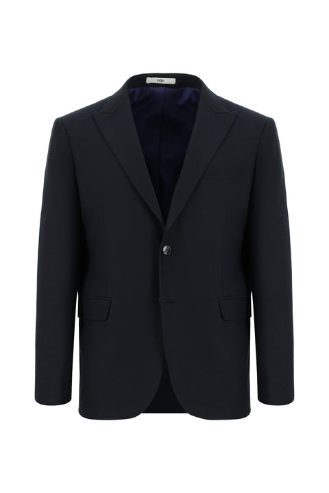 Koyu Lacivert 6 Drop Regular Fit Standart Kesim Klasik Desenli Ceket