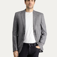 Black 8 Drop Muscle Fit Long Athletic Cut Classic Patterned Jacket
